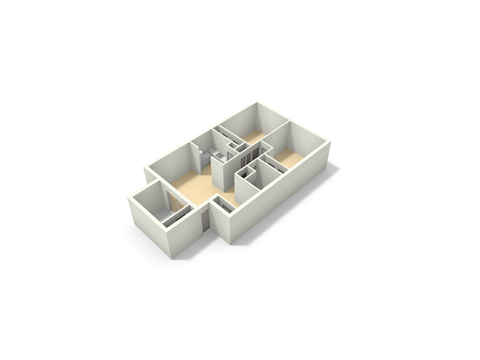 Floor plan for 2 beds, 1 bath, 931 sqft